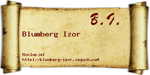 Blumberg Izor névjegykártya